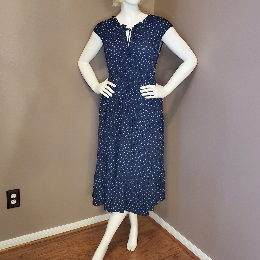 NWT TORRID blue & white stars peasant dress